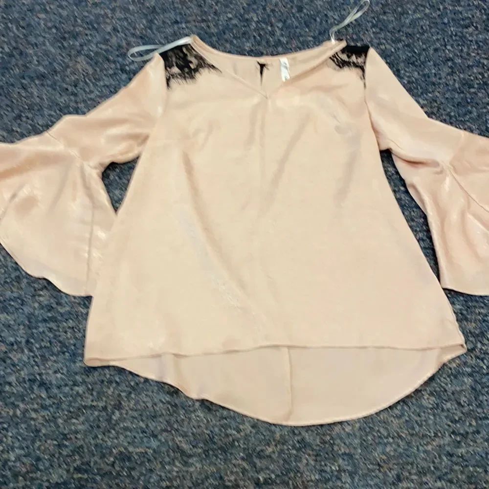 My Collection Satin Pink Lace Top sz. S NWT